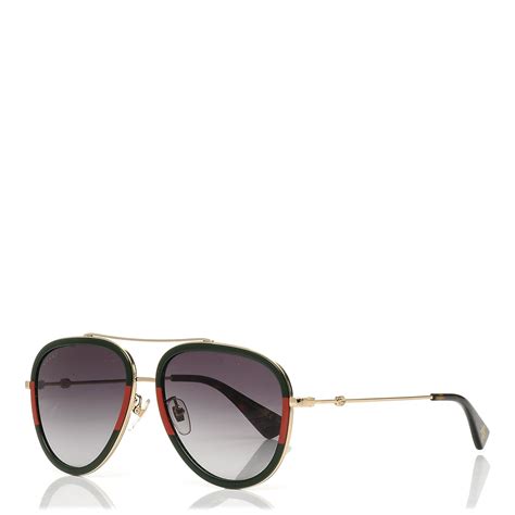 gucci web aviator sunglasses green red green|Gucci unisex aviator sunglasses.